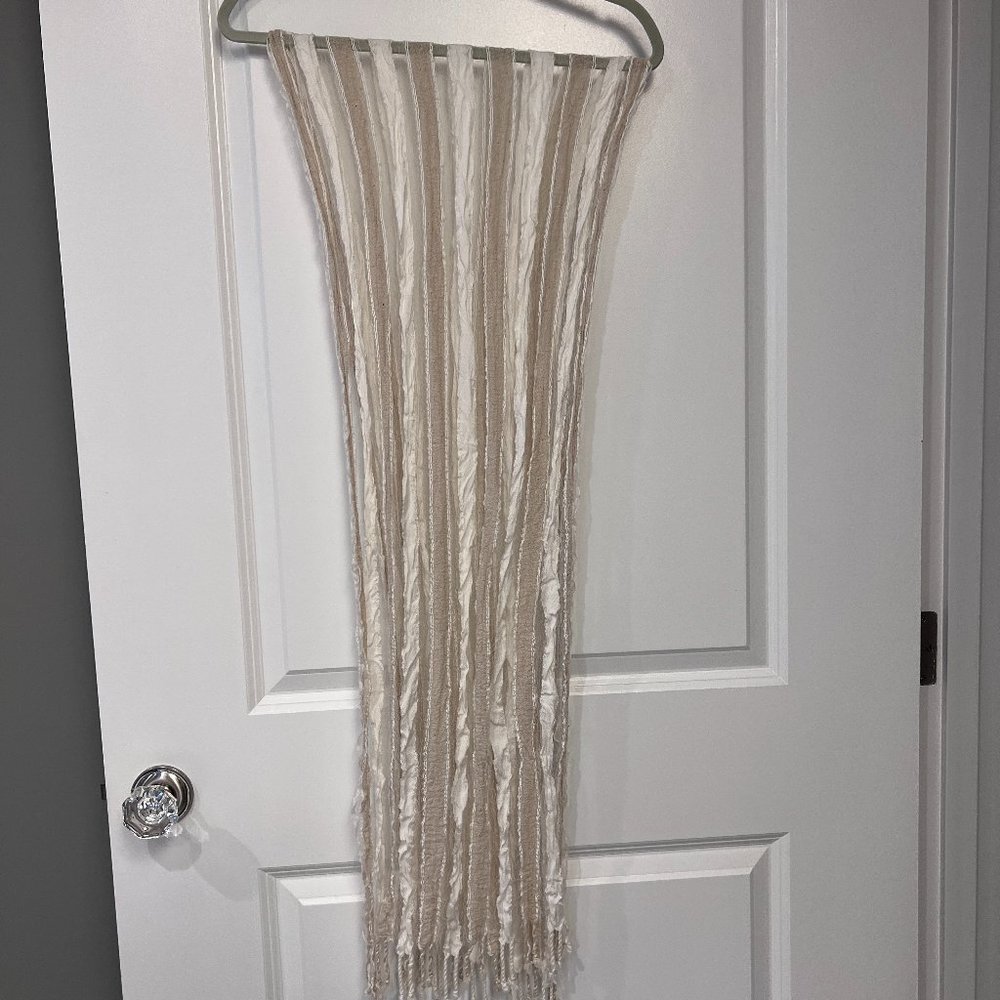 Cream and Beige Striped Scarf/Shawl/Wrap
